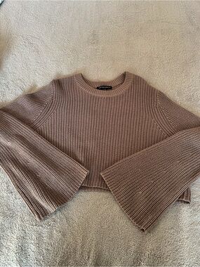 Cotton Candy LA Solid Brown Knit Sweater